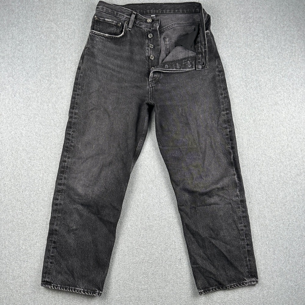 Agolde Jeans Womens 29 90's Crop Black A173C-1346 Button Fly Denim